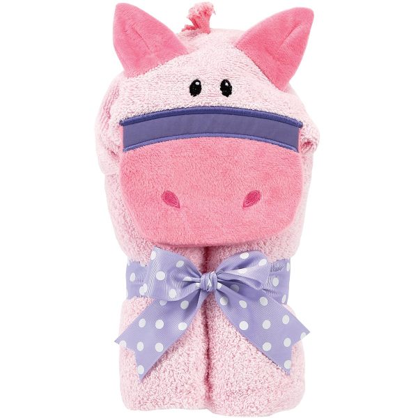 AM PM Kids Pink Horse Baby Hooded Towel