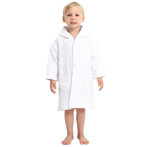 AM PM Kids White Muslin Robe 3-5 Size Worn By Boy