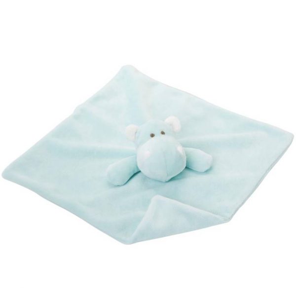 Elegant Baby Velboa Hippo Baby Security Blanket (10 Inch)