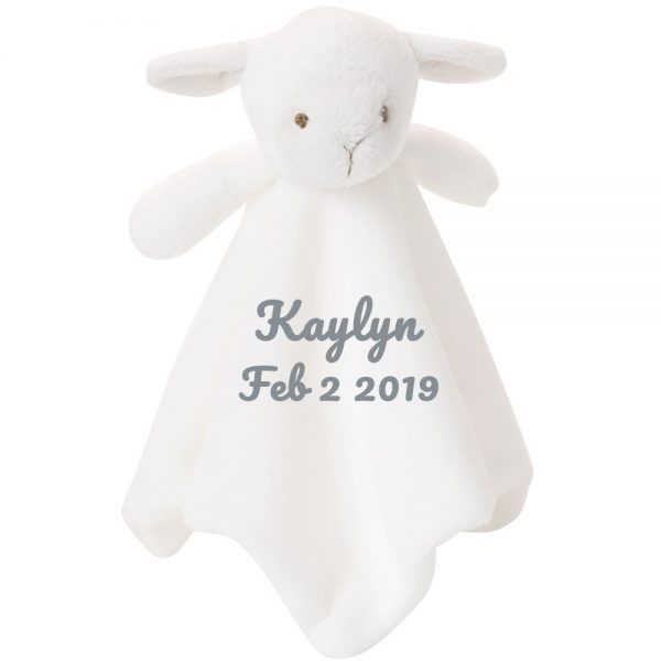 10 Inch Lamb Blankie Lovie Security Blanket With Personalization