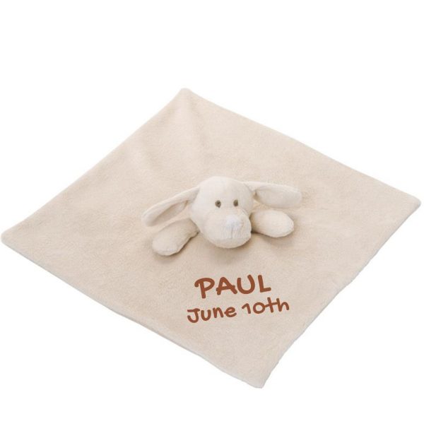 Personalized 10 Inch Puppy Dog Blankie Lovie Security Blanket For Babies