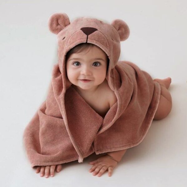 Brown Bear Hooded Towel For Babies And Toddlers