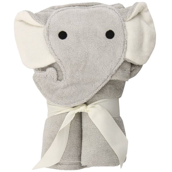 Elegant Baby Gray Elephant Hooded Towel