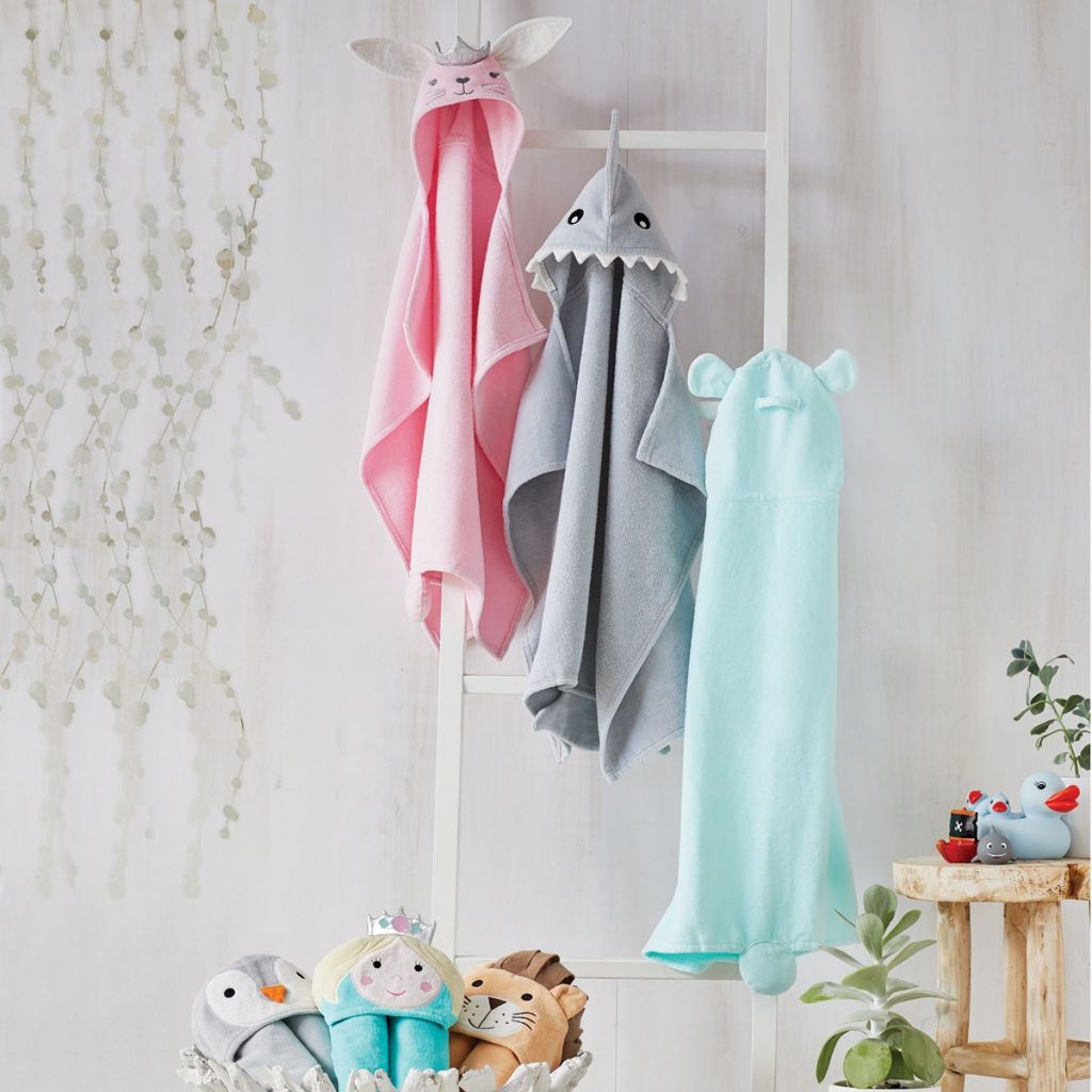 Elegant Baby Gray Shark Hooded Towel Stitch Sensations