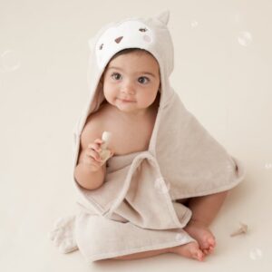 Elegant Baby Owl Hooded Towel