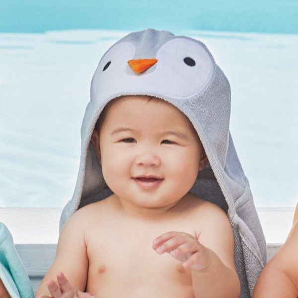 Elegant Baby Penguin Hooded Towel