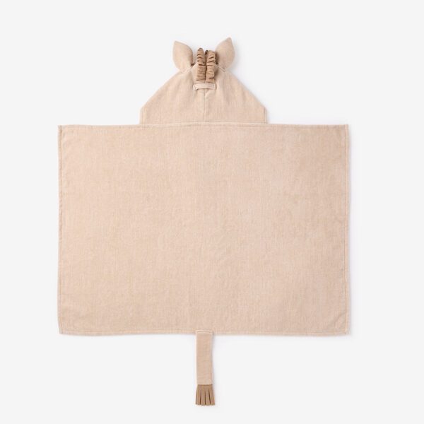 Elegant Baby Tan Pony Hooded Towel Back View