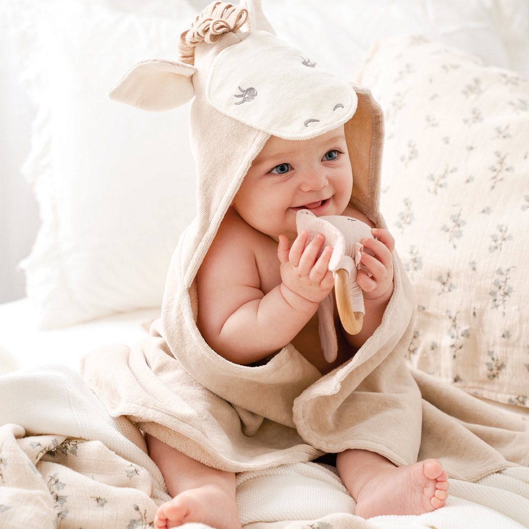 Elegant Baby Tan Pony Hooded Towel