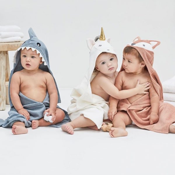 Elegant Baby Shark, Unicorn, And Fox Hooded Towels For Kids