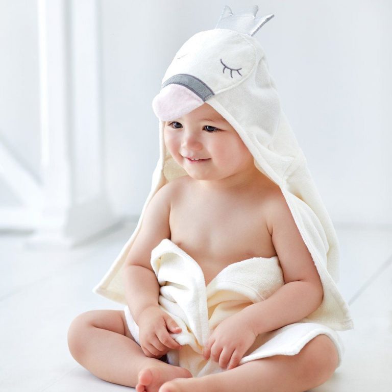 Swan Lake Organic Baby Towel & Wash Cloth Set
