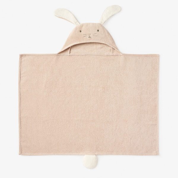 Elegant Baby Tan Bunny Hooded Bath Towel Front View
