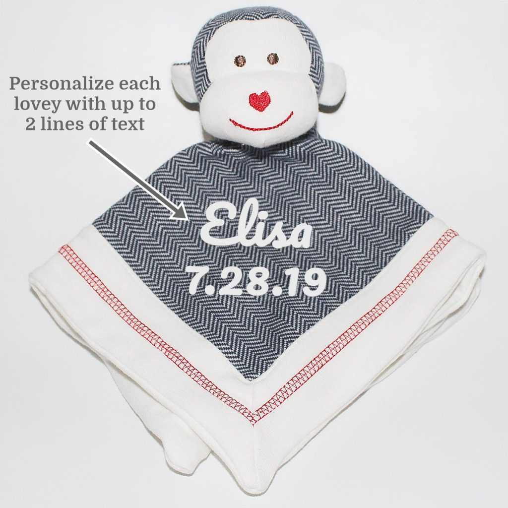 Juddlies Organic Lovie Security Blanket Personalization Sample