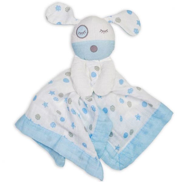 Lulujo Blue Puppy Lovie Security Blanket