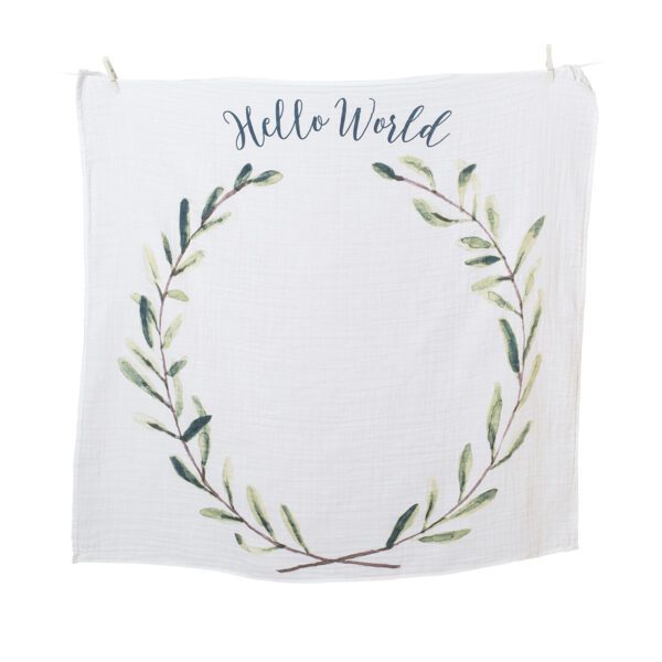 Lulujo Hello World Milestone Blanket