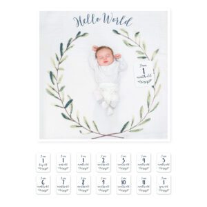 Lulujo Milestone Blanket – Hello World