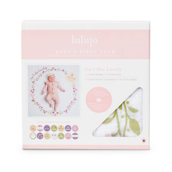 Lulujo Isn't She Lovely Milestone Blanket Packaging