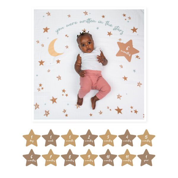Lulujo Written In The Stars Milestone Blanket