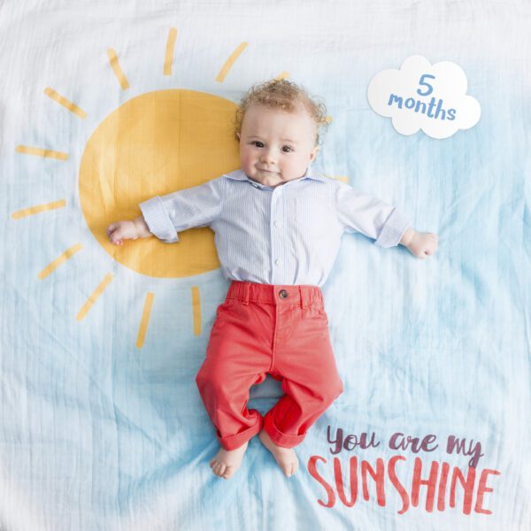 Lulujo You Are My Sunshine Milestone Blanket