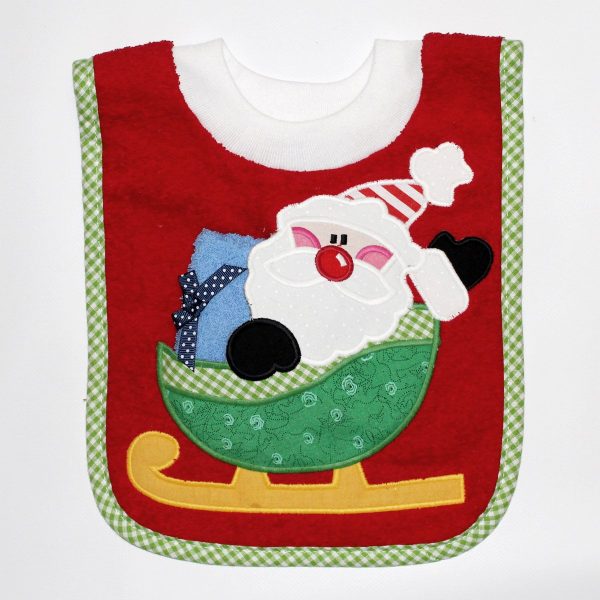 Mullins Square Santa In Sleigh Baby Bib