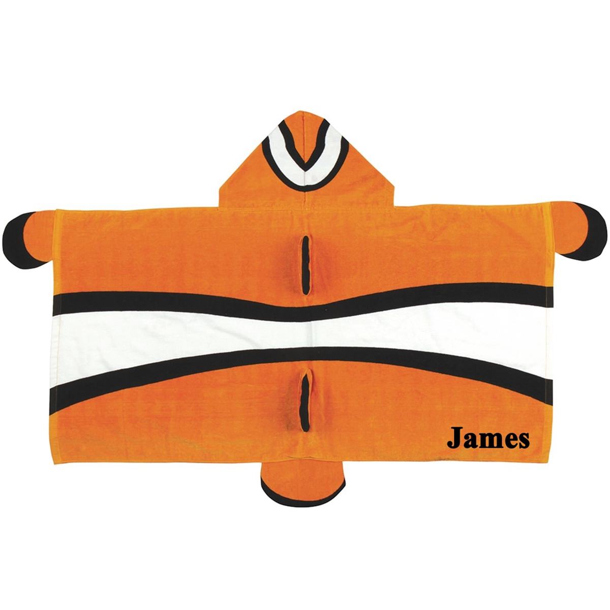 Stephen Joseph Clownfish Hooded Towel Personalized On The Right Side