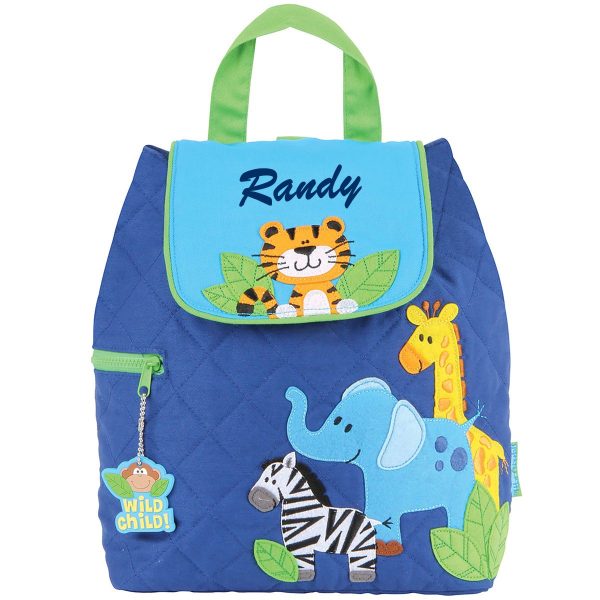 Stephen Joseph Boy Zoo Quilted Backpack With Personalization