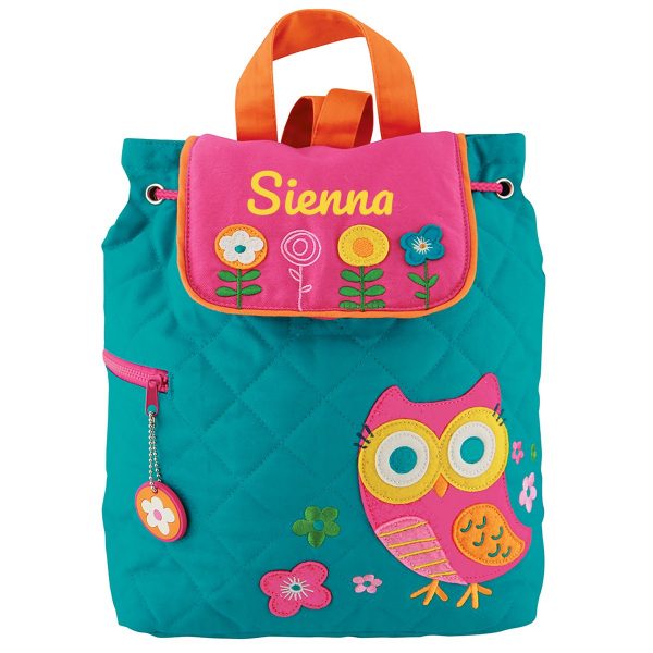 Stephen Joseph Owl Quilted Backpack With Personalization
