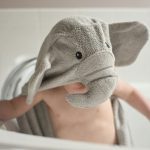 Everyday Kids 3D Gray Elephant Hooded Towel – Soft Terry, Absorbent - View #2