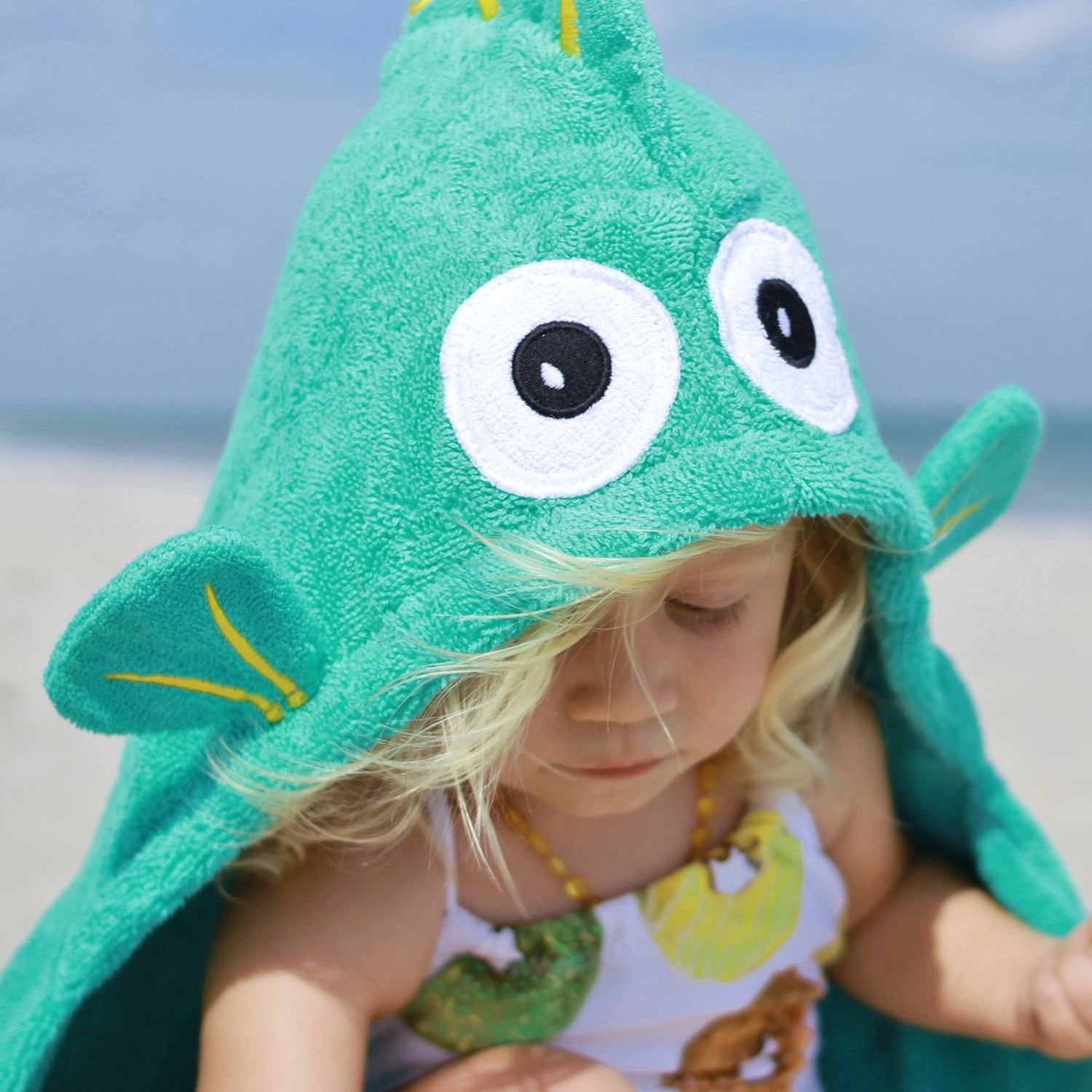 Yikes Twins Fish Hooded Towel