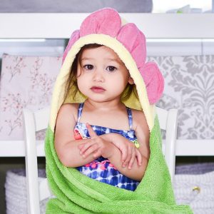 Yikes Twins Flower Hooded Towel