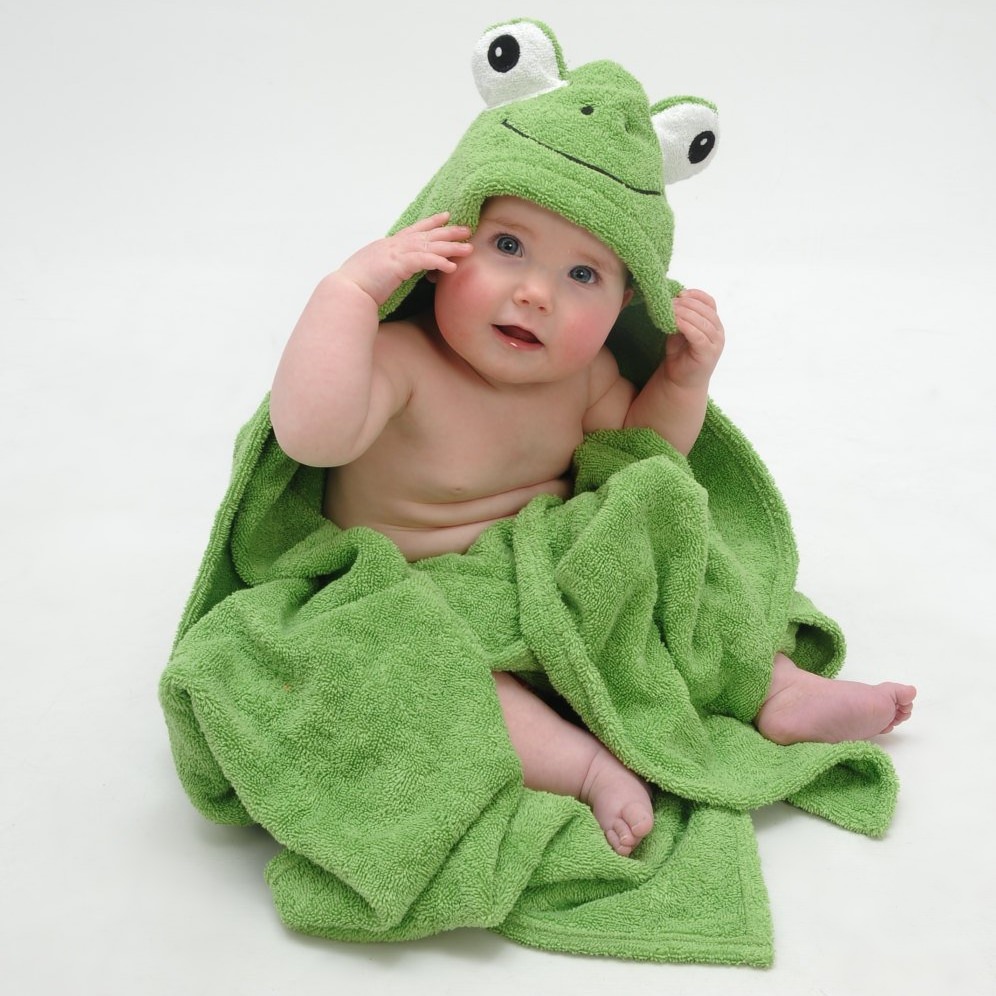 frog hooded towel