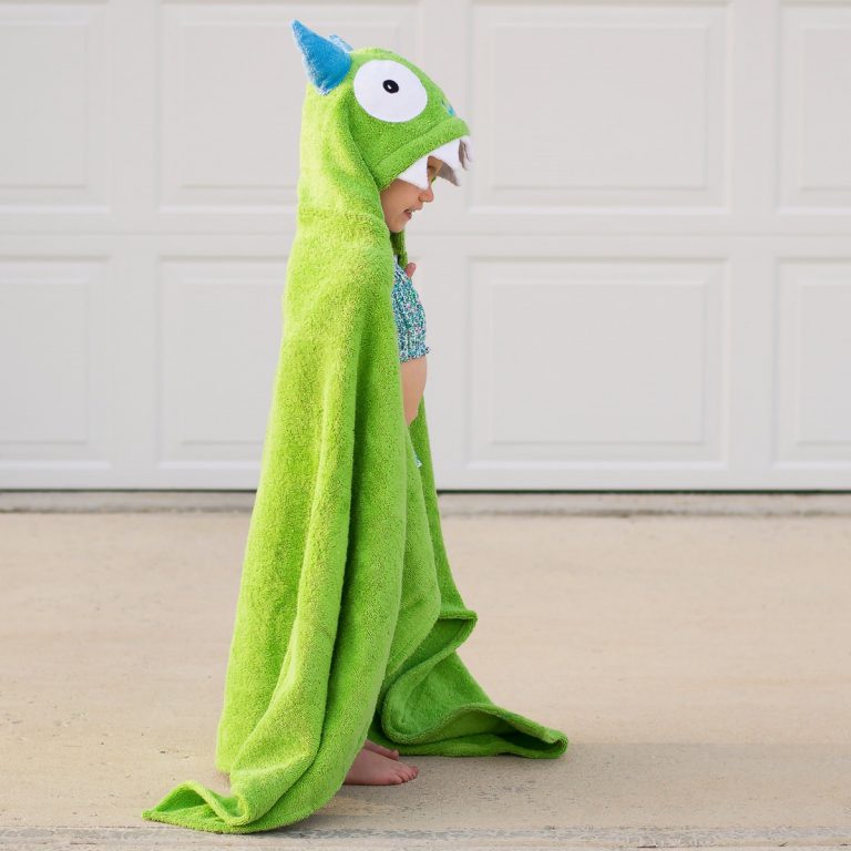 Yikes Twins Green Monster Hooded Towel - Stitch Sensations