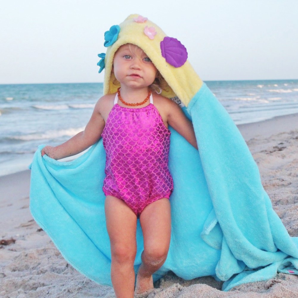 Download Yikes Twins Mermaid Hooded Towel - Stitch Sensations