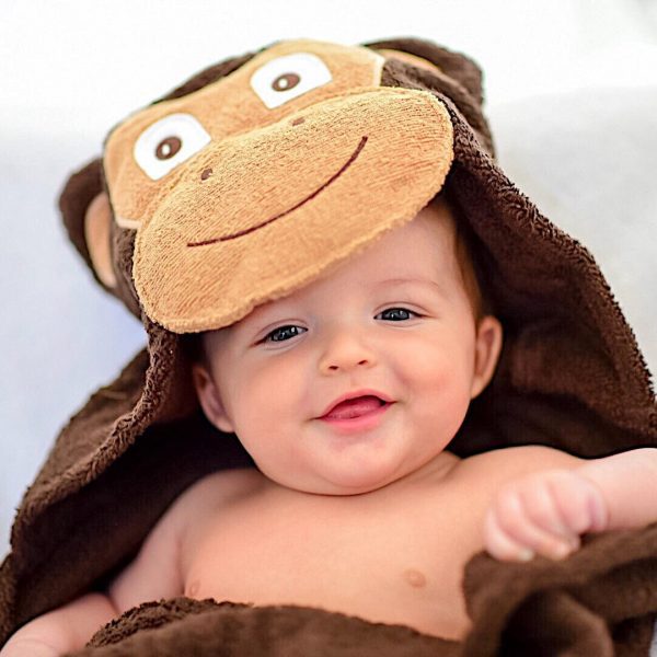 Yikes Twins Monkey Hooded Towel