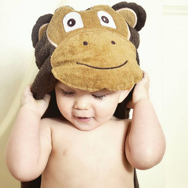 Yikes Twins Monkey Hooded Towel