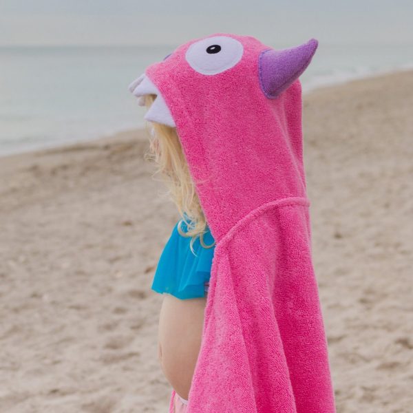 Yikes Twins Pink Monster Hooded Towel