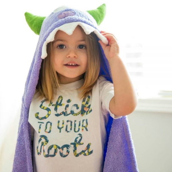 Yikes Twins Purple Monster Hooded Towel