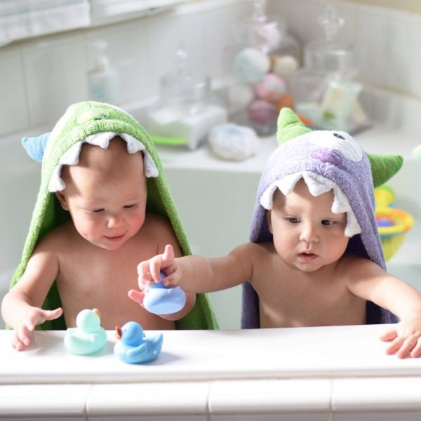 Yikes Twins Purple Monster Hooded Towel