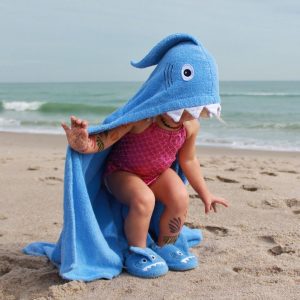 Yikes Twins Shark Hooded Towel