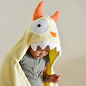 Yikes Twins Yellow Monster Hooded Towel