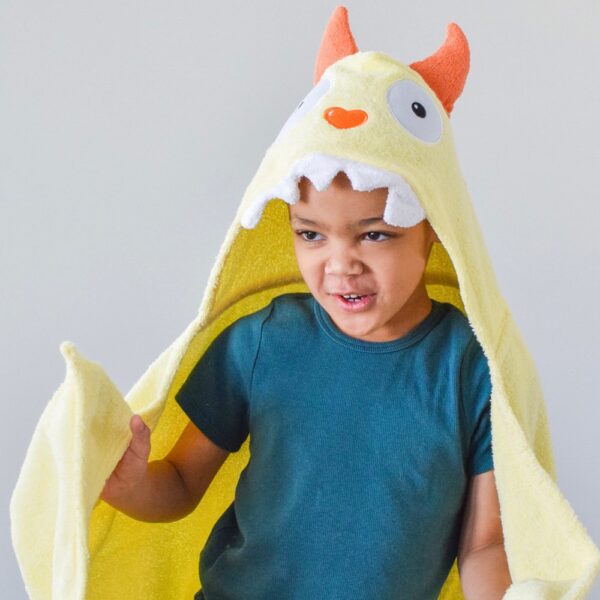 Yikes Twins Yellow Monster Hooded Towel