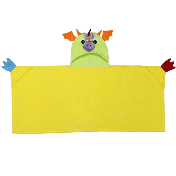 Zoocchini Dragon Hooded Towel For Kids Front View