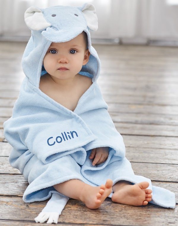 Elegant Baby Hooded Towel With Personalization On The Front